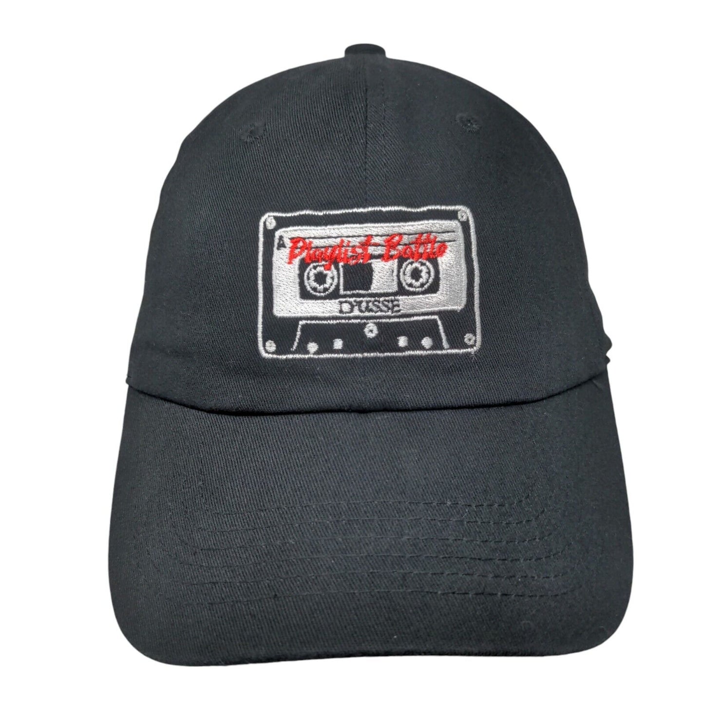 Playlist Bottle D'Usse Slideback Hat Black OSFA Adjustable Embroidered Eikos
