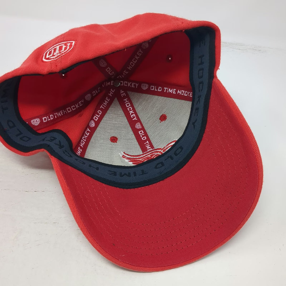 Detroit Red Wings NHL Old Time Hockey Red One Size Hat Stretch Fit Embroidered