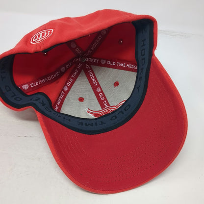 Detroit Red Wings NHL Old Time Hockey Red One Size Hat Stretch Fit Embroidered