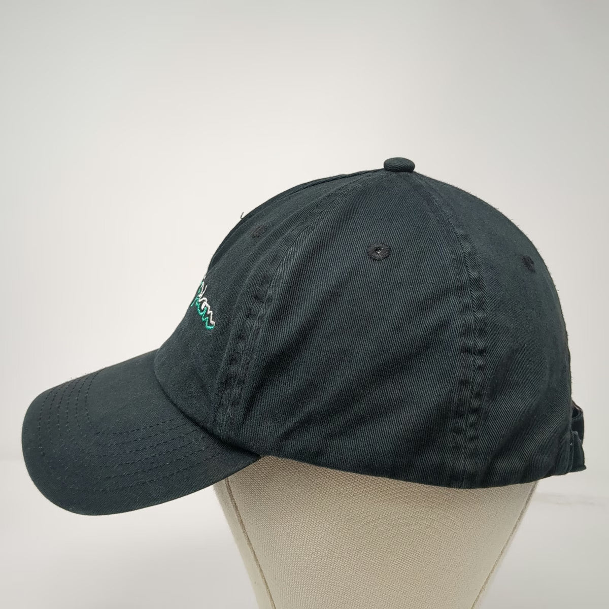 Champion 5 Panel Hat Black One Size Cotton Script Logo Slideback Strapback