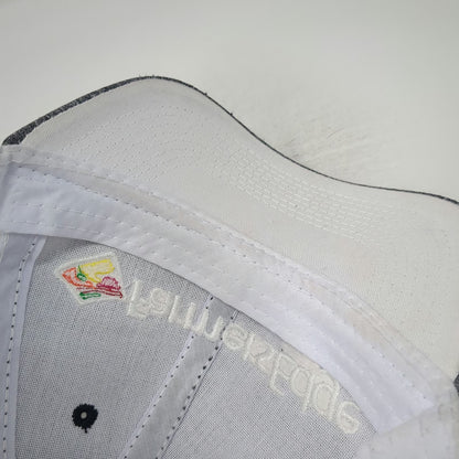 A.J.M. Trucker Hat Gray One Size Farmers Edge Mesh Back Snapback Adjustable