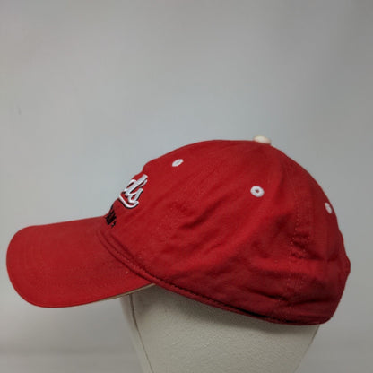 Dad's Team Strapback Hat Red One Size Embroidered Sherry 6 Panel