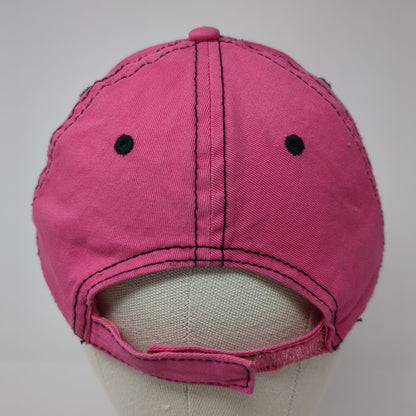 Unbranded Strapback Hat Pink One Size Solid 6 Panel Adjustable Blank