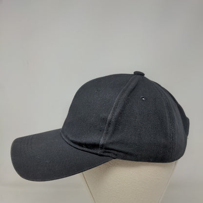 Unbranded Strapback Hat Black OSFA Adjustable Blank 6 Panel Solid