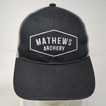 Mathews Archery Trucker Hat Black One Size Adjustable Snapback Embroidered Cap