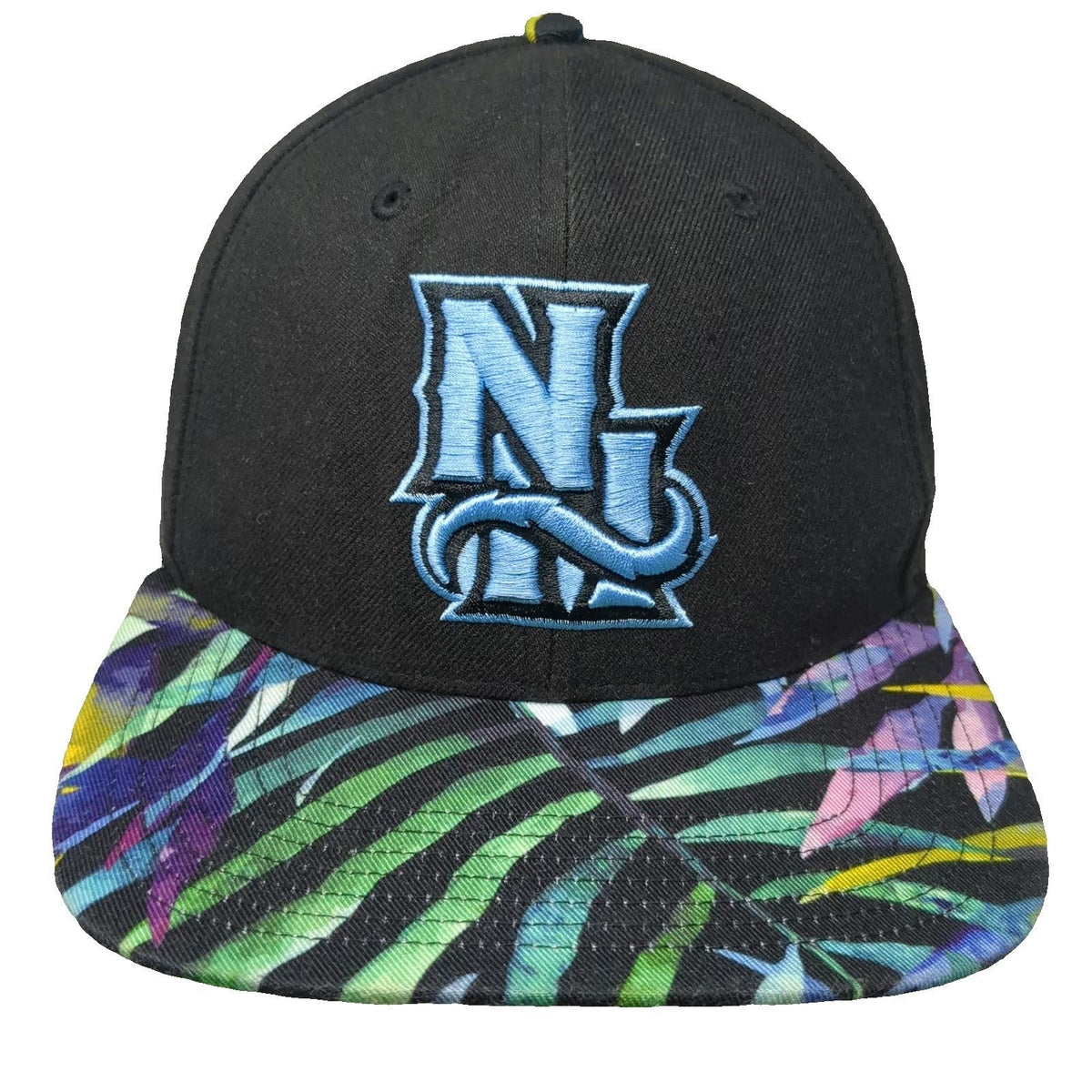 '47 New York Yankees MLB Snapback Hat Black Floral Visor One Size OSFA Flat Brim