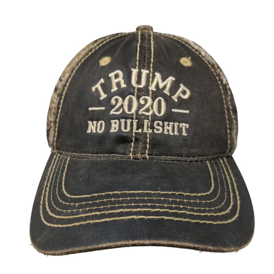 Trump 2020 No Bullshit Strapback Hat Camo One Size Embroidered Outdoor