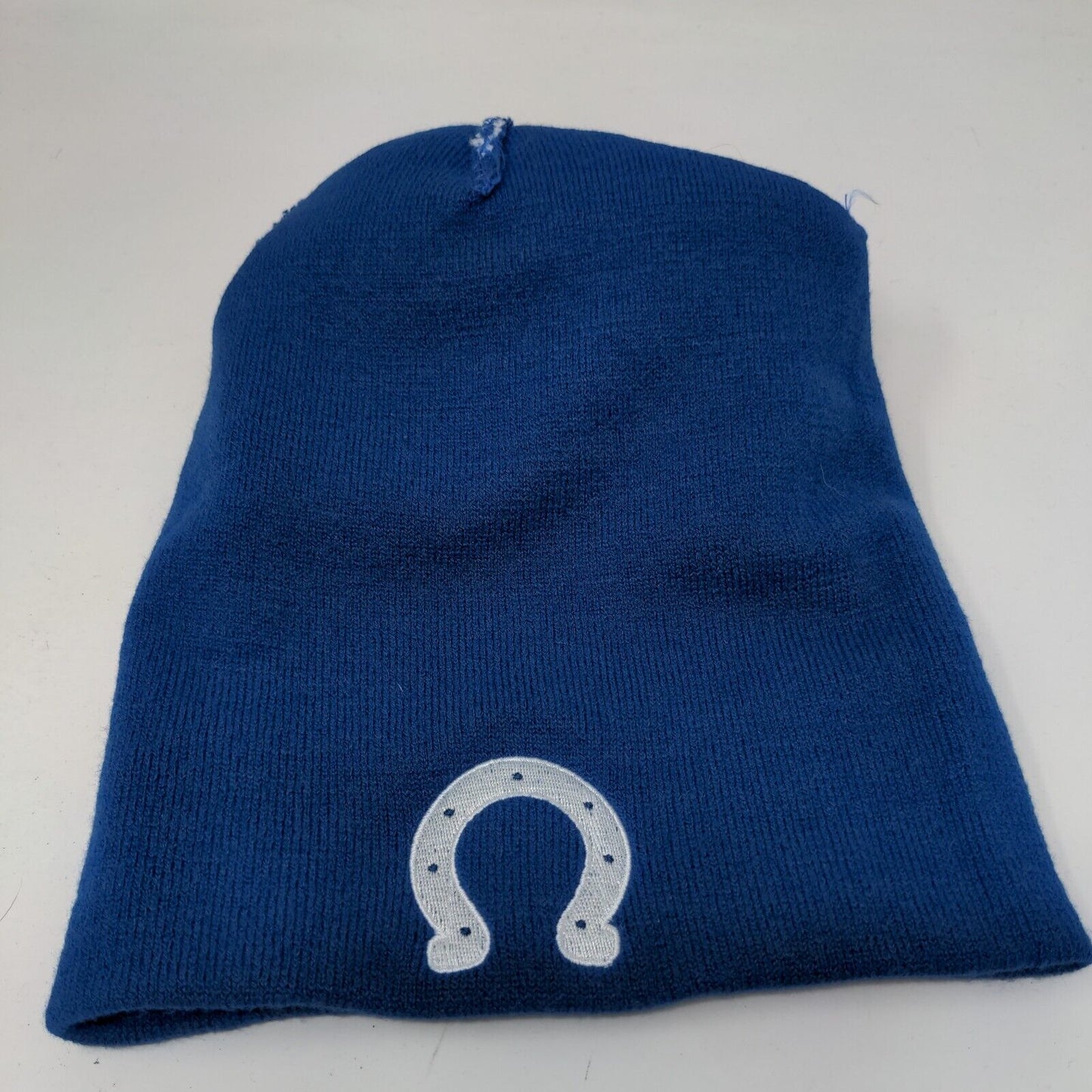 Indianapolis Colts Knit Pom Pom Beanie Hat Blue One Size Fair Isle