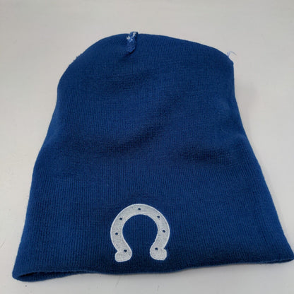 Indianapolis Colts Knit Pom Pom Beanie Hat Blue One Size Fair Isle