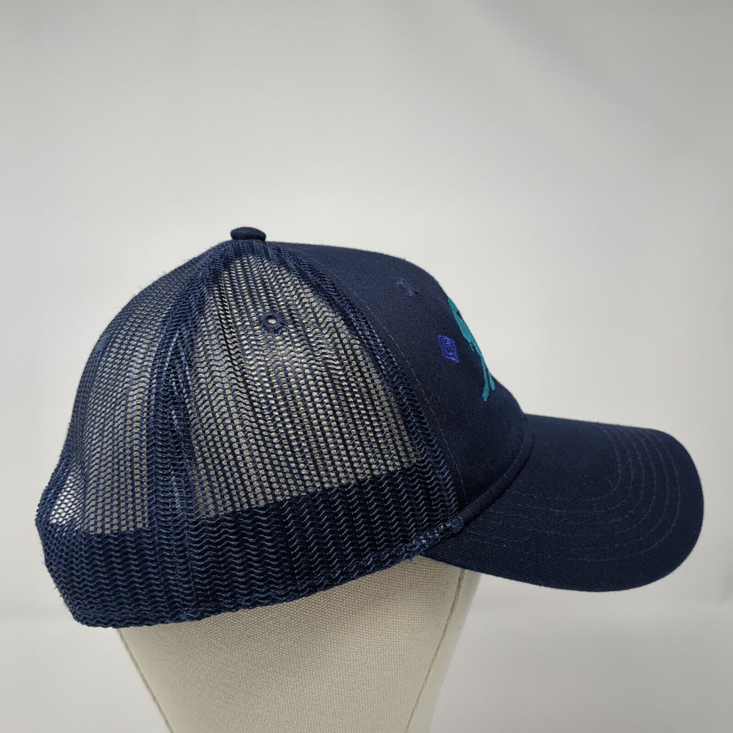 Rabbit Snapback Mesh Back Trucker Hat Blue One Size Embroidered Otto