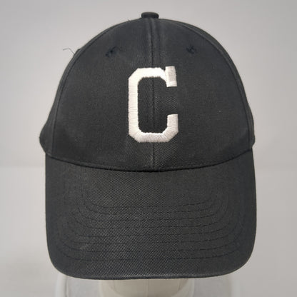 C Adult Strapback Baseball Cap Black One Size Adjustable Embroidered TCK