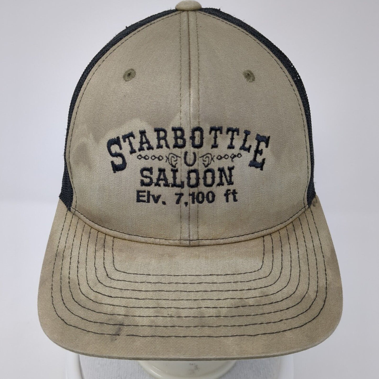 Starbottle Saloon Elv. 7,100 Ft Trucker Hat Tan One Size Mesh Back