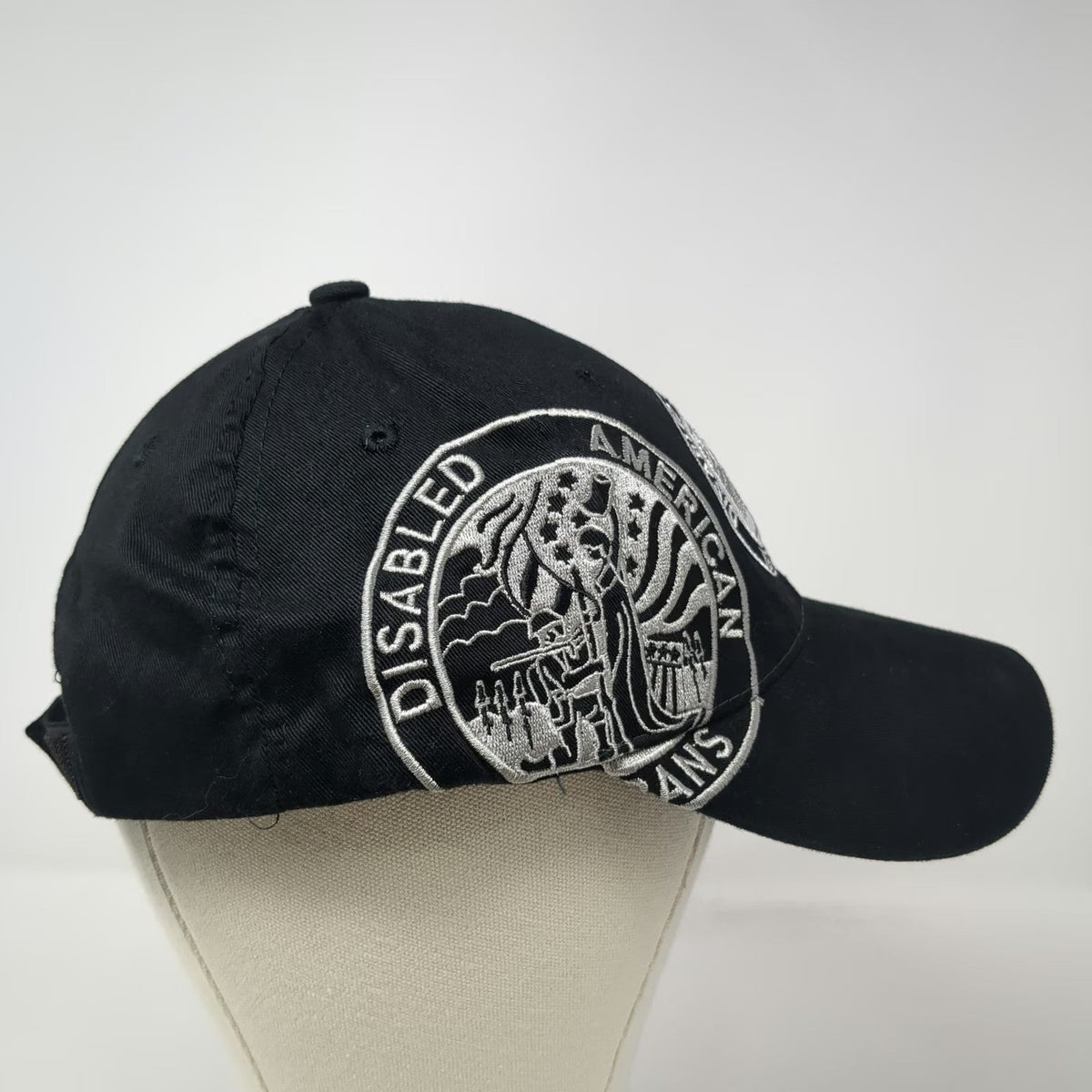 JPD Enterprises Baseball Cap Black One Size Disabled American Veterans Logo Hat