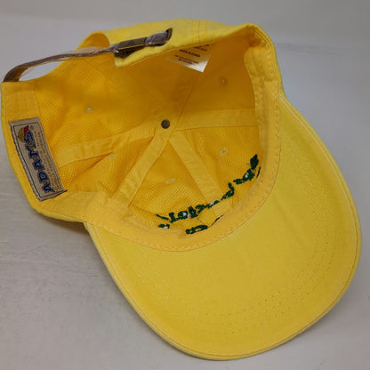 Adams Baseball Cap Yellow One Size Leather Strap Embroidered Garden Club Hat