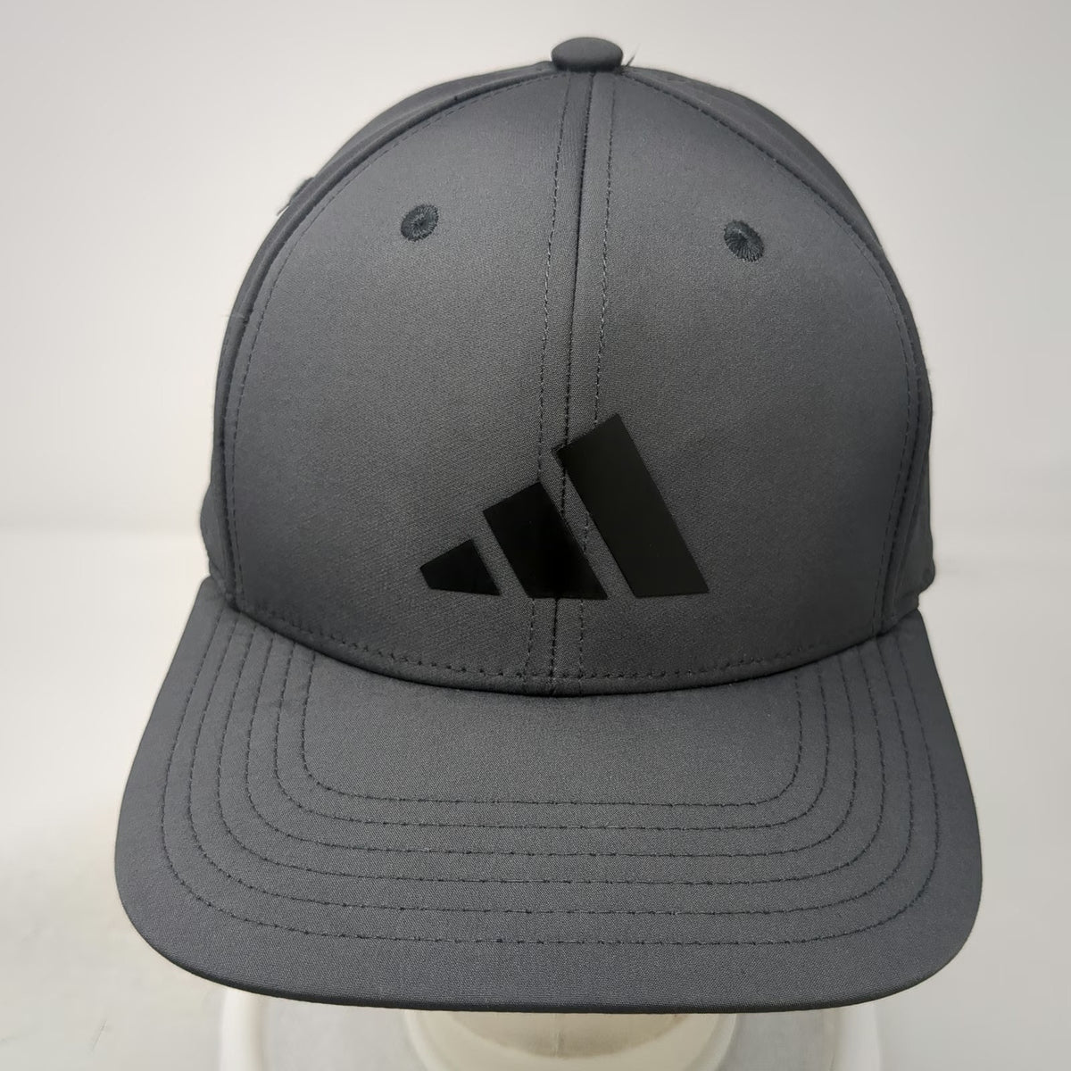 Adidas Snapback Gray One Size Hat Performance Logo Adjustable 6 Panel Curved