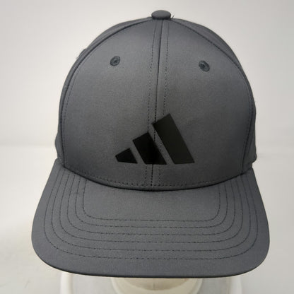 Adidas Snapback Gray One Size Hat Performance Logo Adjustable 6 Panel Curved