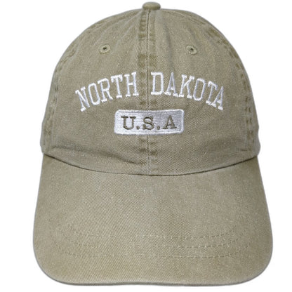 Headgear Baseball Cap Beige One Size North Dakota USA Slideback Cotton Hat