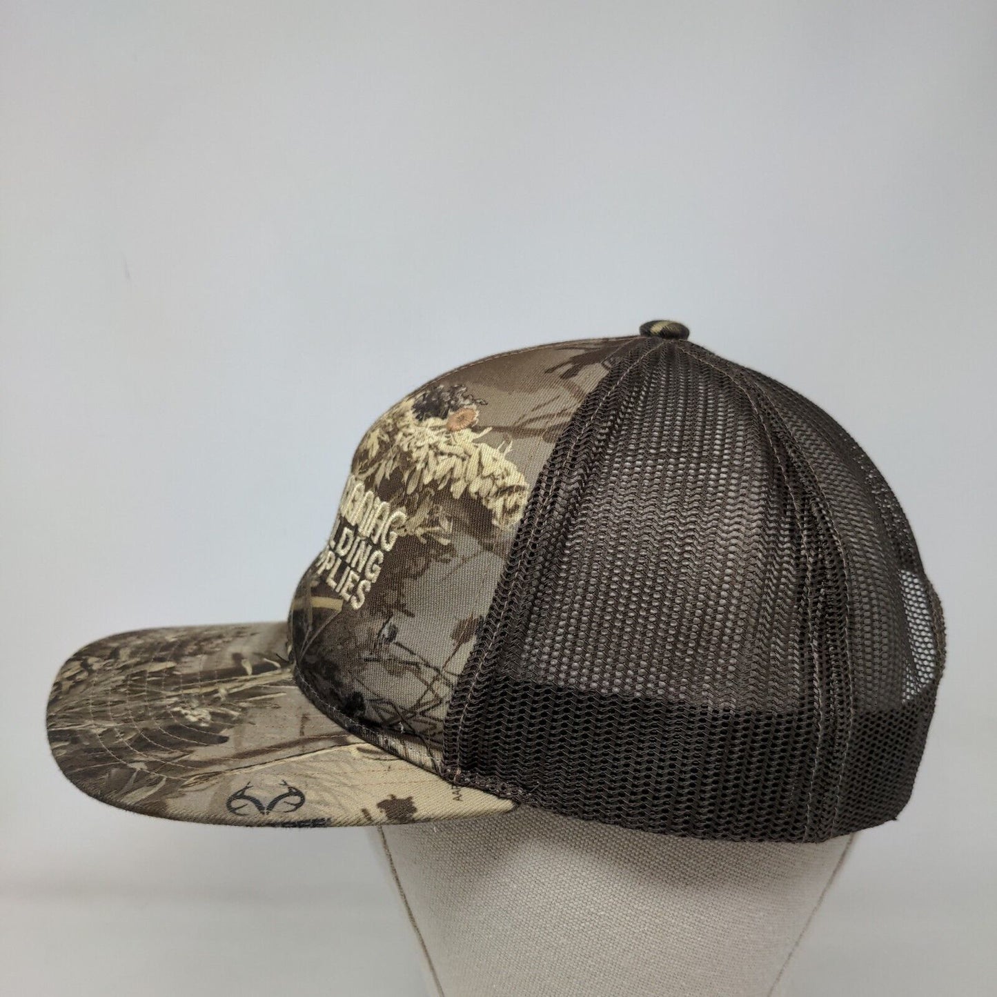 MBS Manning Building Supplies Mesh Back Trucker Hat Camo One Size 6 Panel