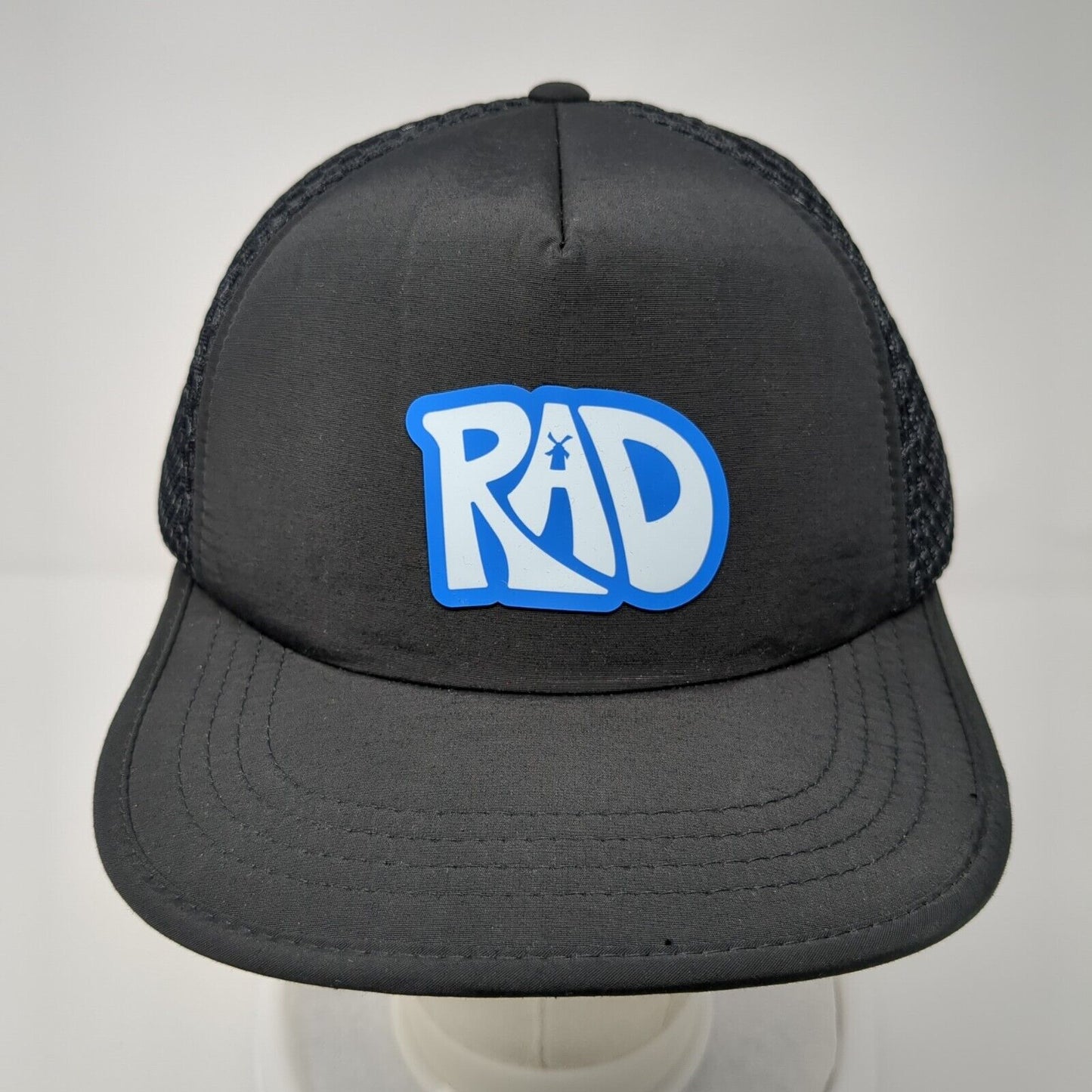 RAD Strapback Mesh Back Hat Black One Size Adjustable Solid Outdoor