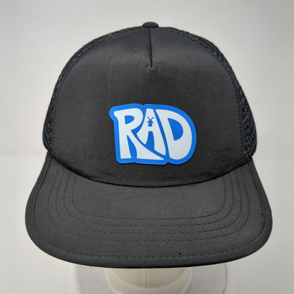 RAD Strapback Mesh Back Hat Black One Size Adjustable Solid Outdoor