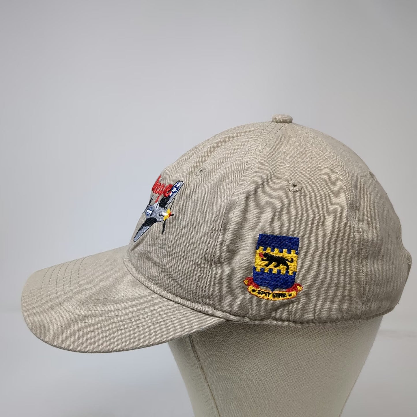 Port & Company Tuskegee 332nd P-51 Mustang Crest Beige Baseball Cap One Size hat