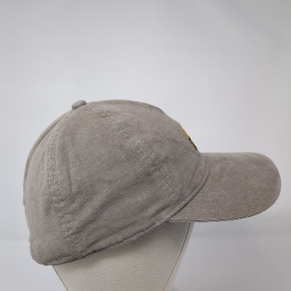 Hamburger Slideback Hat Gray One Size Adjustable Embroidered Corduroy