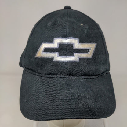Chevrolet Strapback Hat Black One Size Adjustable Embroidered 6 Panel