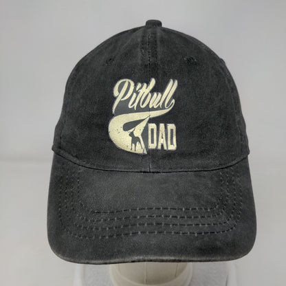 Pitbull Dad Slideback Hat Black One Size Adjustable 6 Panel Vent Holes