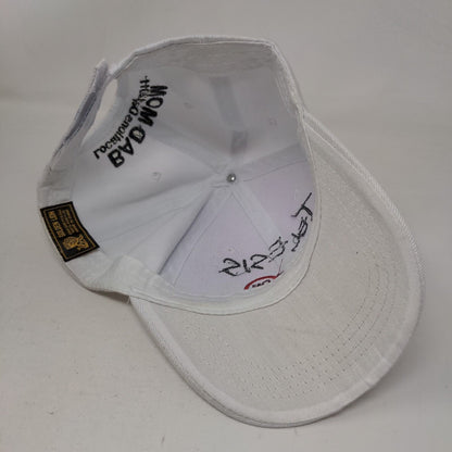 Telesis Mode On Strapback Hat White OSFA Adjustable Embroidered Golden Lion