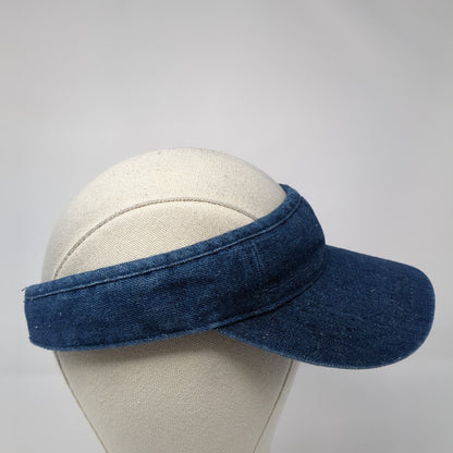 Unbranded Strapback Sun Visor Hat Blue One Size Adjustable Lightweight Denim