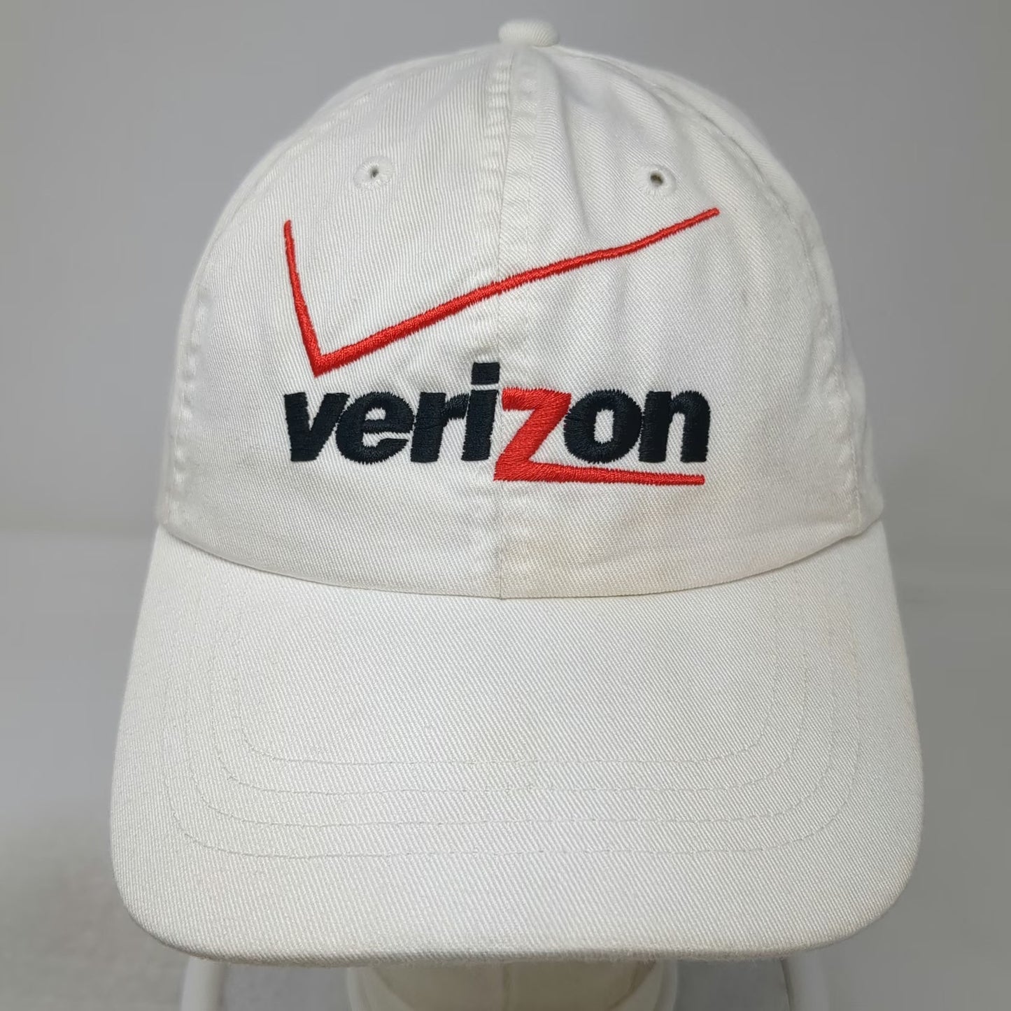 Helinger Verizon FiOS Baseball Cap White One Size 1-888-GET-FIOS Strapback Hat
