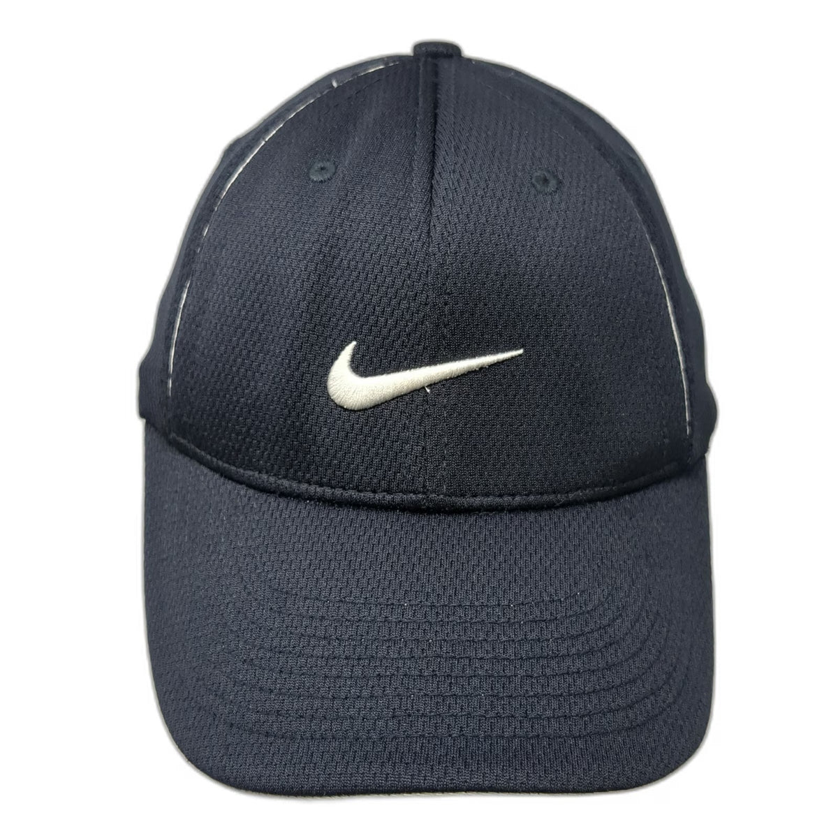 Nike Baseball Cap Blue M Fitted Embroidered Swoosh Logo Breathable Hat Vintage
