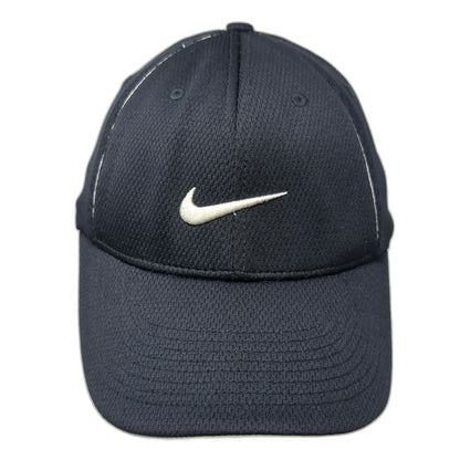 Nike Baseball Cap Blue M Fitted Embroidered Swoosh Logo Breathable Hat Vintage