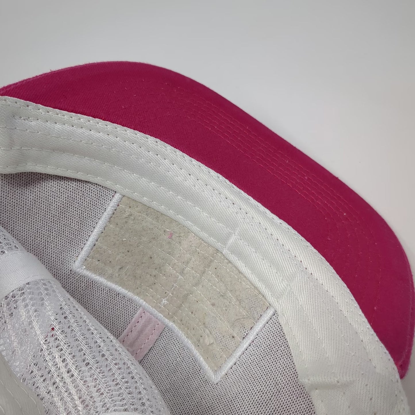 Pink Trucker Hat OS Mesh Back White Red AIRO Logo Patch Snapback Structured Hat