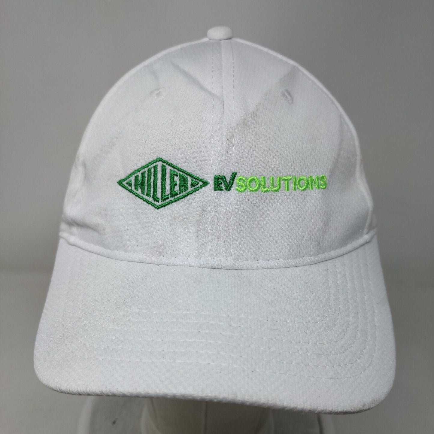 Miller EV Solutions Strapback Hat White OS Adjustable Embroidered Sport-Tek