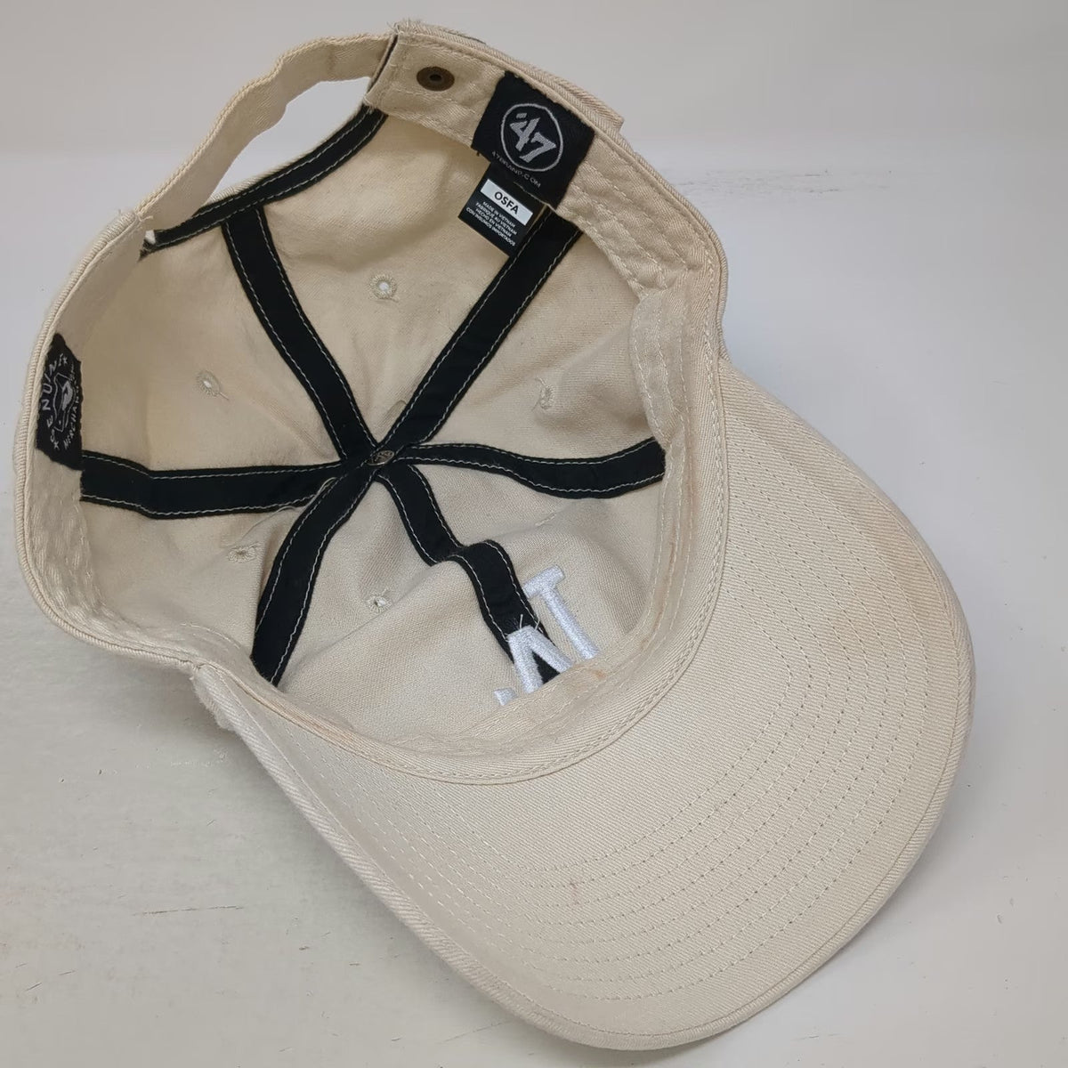 47 Los Angeles Dodgers MLB Baseball Cap Beige One Size Adjustable Strapback Hat