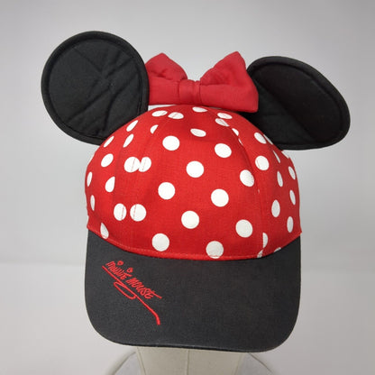 Minnie Mouse Bow Ears Snapback Hat Red Youth One Size Polka Dot Disney
