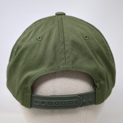 Innova Green 5 Panel Hat One Size Air Force Leather Patch Snapback Flat Brim