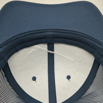 Yupoong Trucker Hat Blue White OS SpaceX Logo Embroidered Snapback Mesh Cap