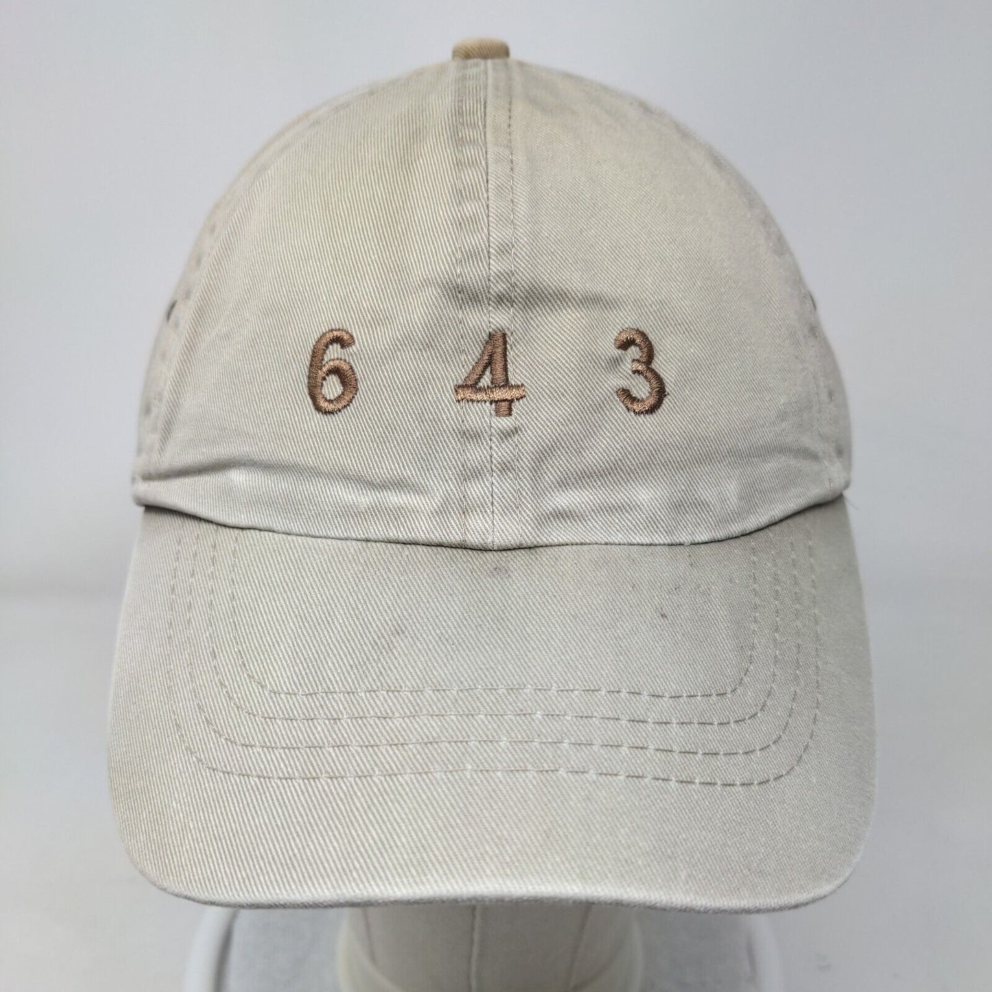 643 Slideback Hat Tan One Size Adjustable Embroidered Port & Company Cotton