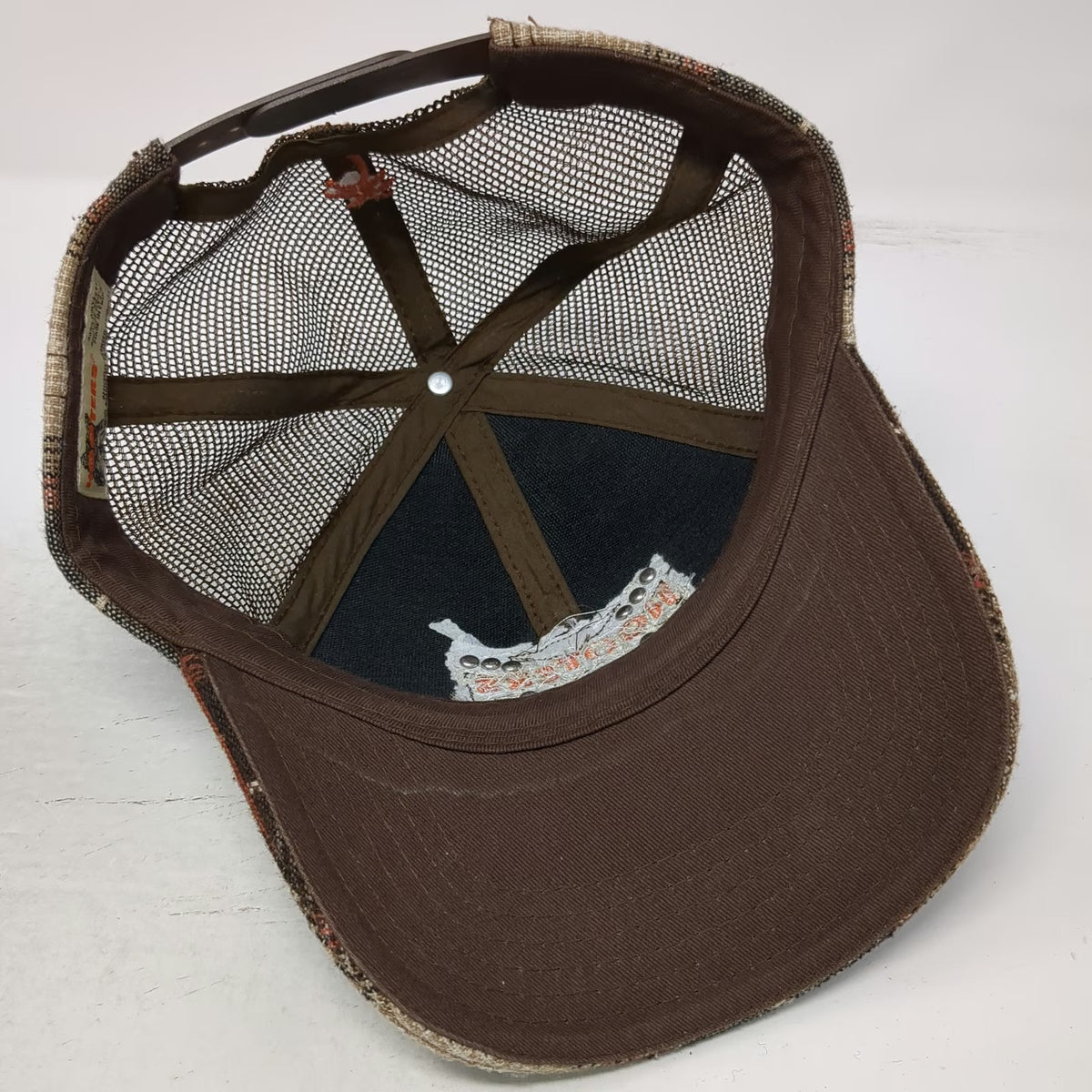 Hooters Brown Trucker Hat One Size Plaid Las Vegas Casino Hotel Snapback Hat