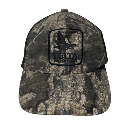 Delta Waterfowl Snapback Mesh Back Trucker Hat Camo OSFM W/Tags
