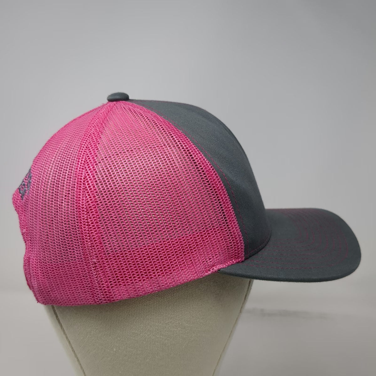 Pacific Headwear Gray Pink Trucker Hat OS SRS Snake River Stampede Mesh Snapback