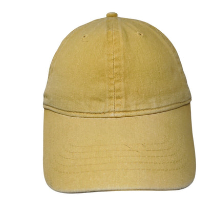 Unbranded Strapback Hat Yellow One Size Adjustable Vented Holes 6 Panel Blank