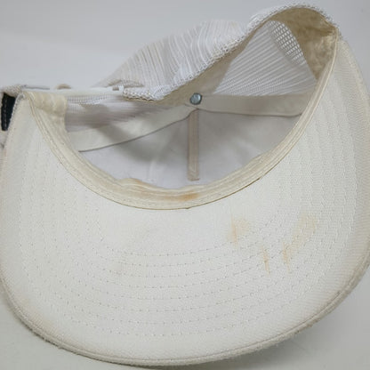 TravisMathew Trucker Hat White Blue Gray One Size Mesh Back Striped Structured