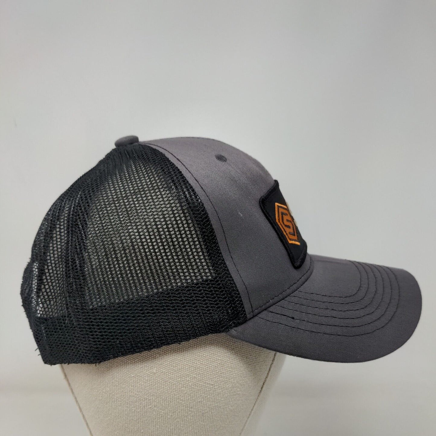 Sims Snapback Mesh Back Trucker Hat Gray One Size Embroidered Patch Colorblock