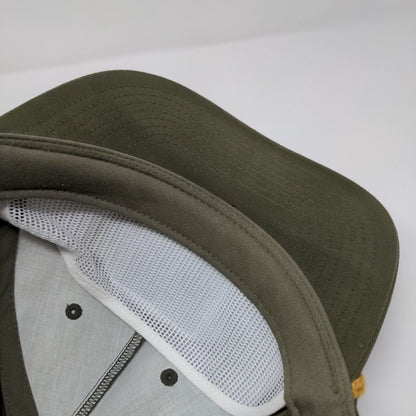 HEST Snapback Hat Green One Size Adjustable Embroidered Vented Holes Rope