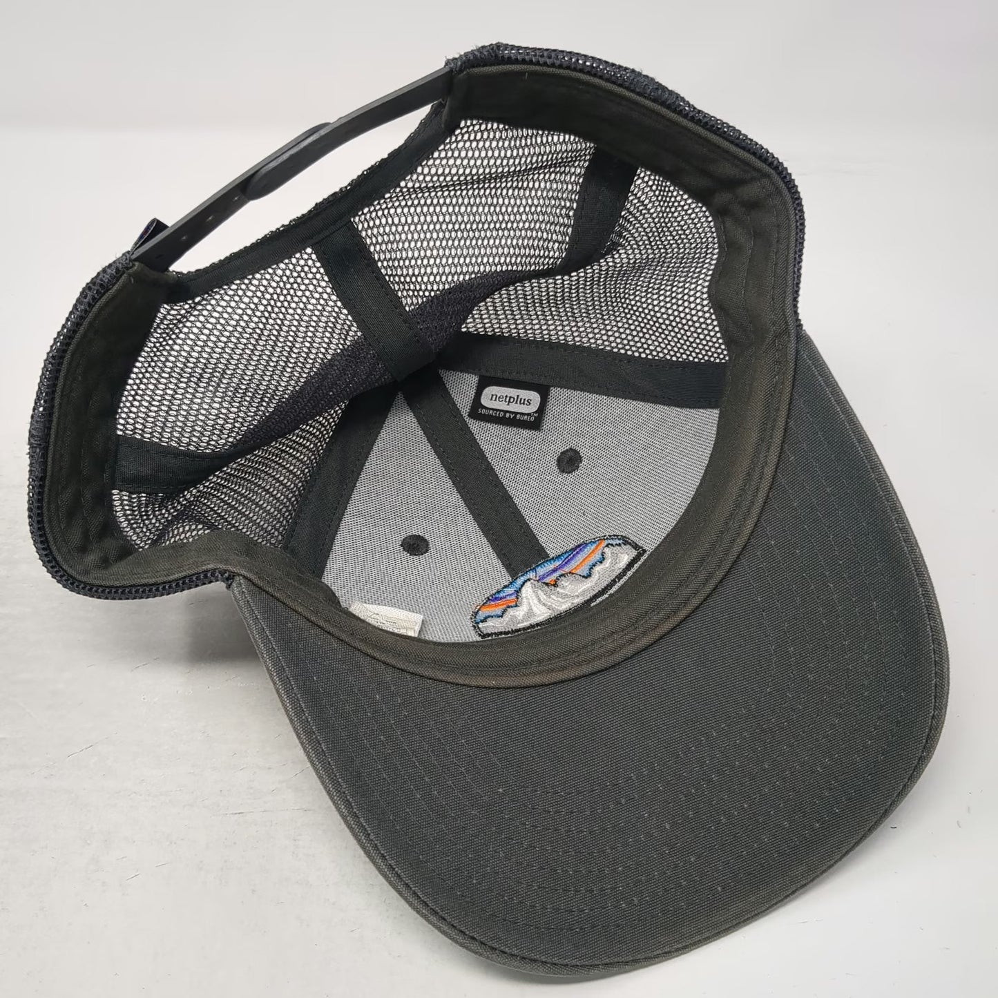 Patagonia Trucker Hat Gray One Size Mesh Snapback Mountain Logo 1973 Hiking Cap