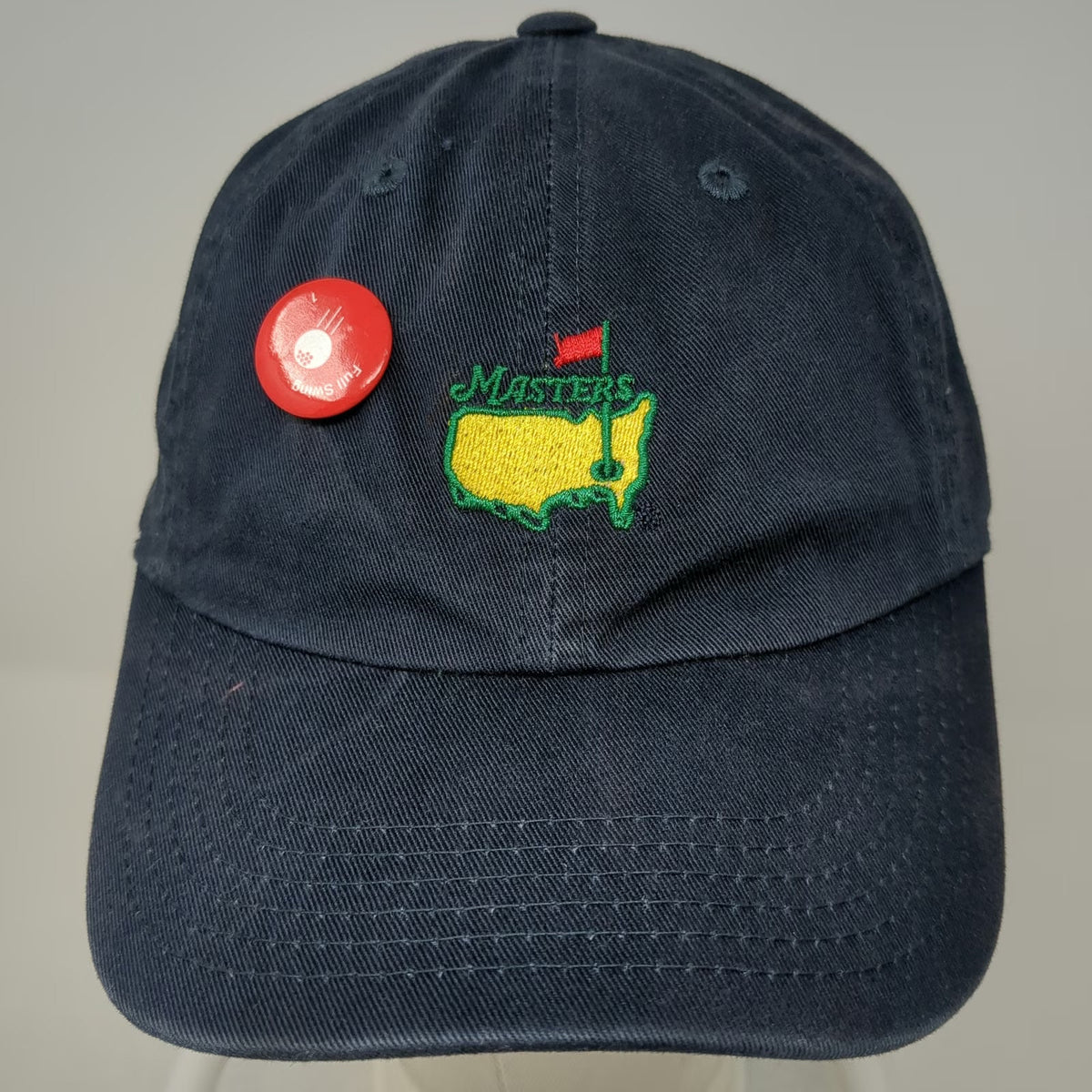 American Needle Baseball Cap Blue One Size Masters Embroidered Logo Pin Hat