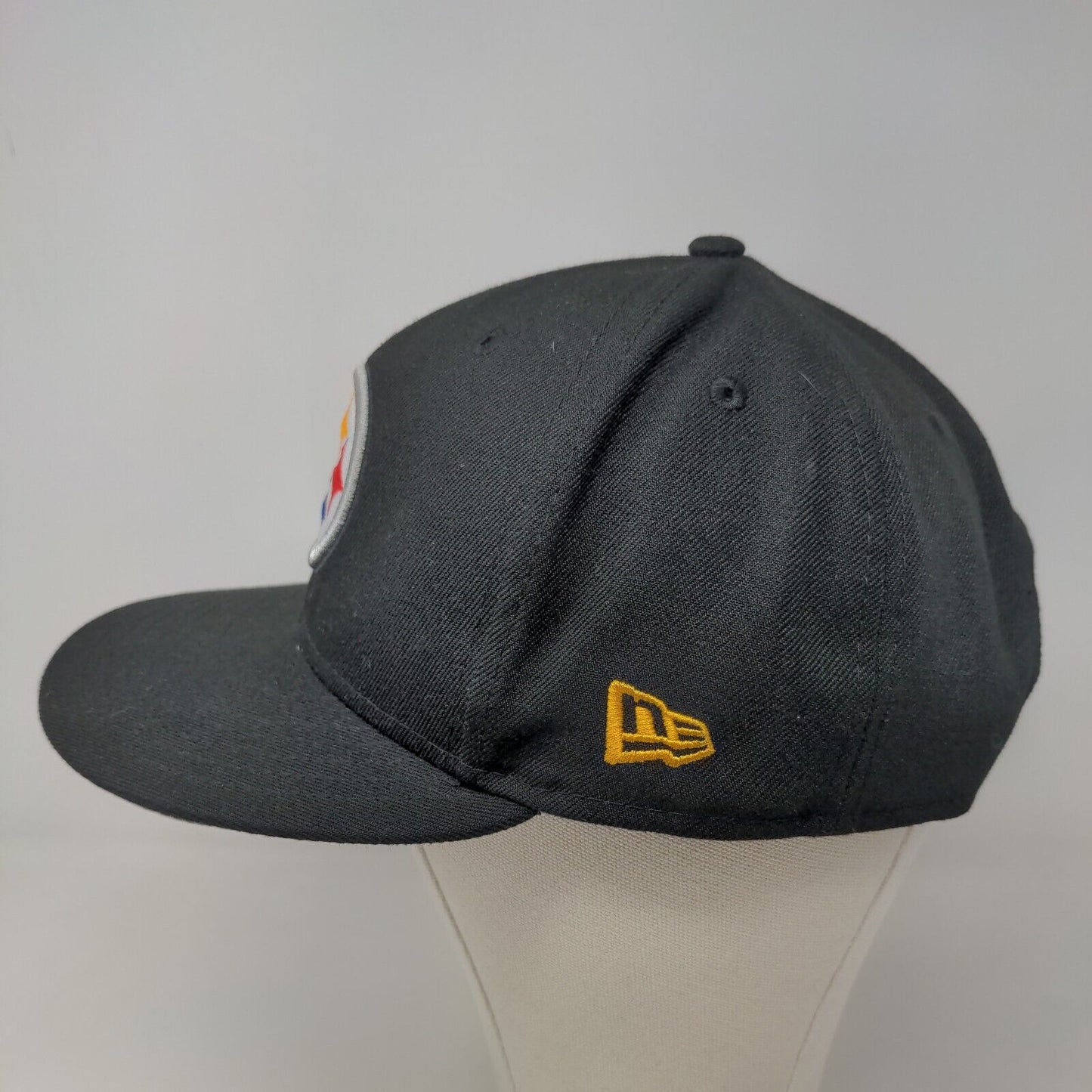 New Era Mens Snapback Hat Black OSFM Embroidered Pittsburgh Steelers Logo 9Fifty